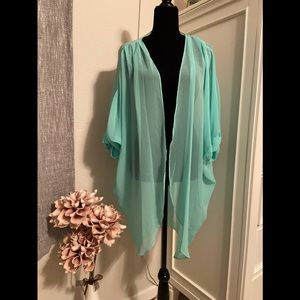 Mint Green Color Sheer Kimono Wrap Size M/L